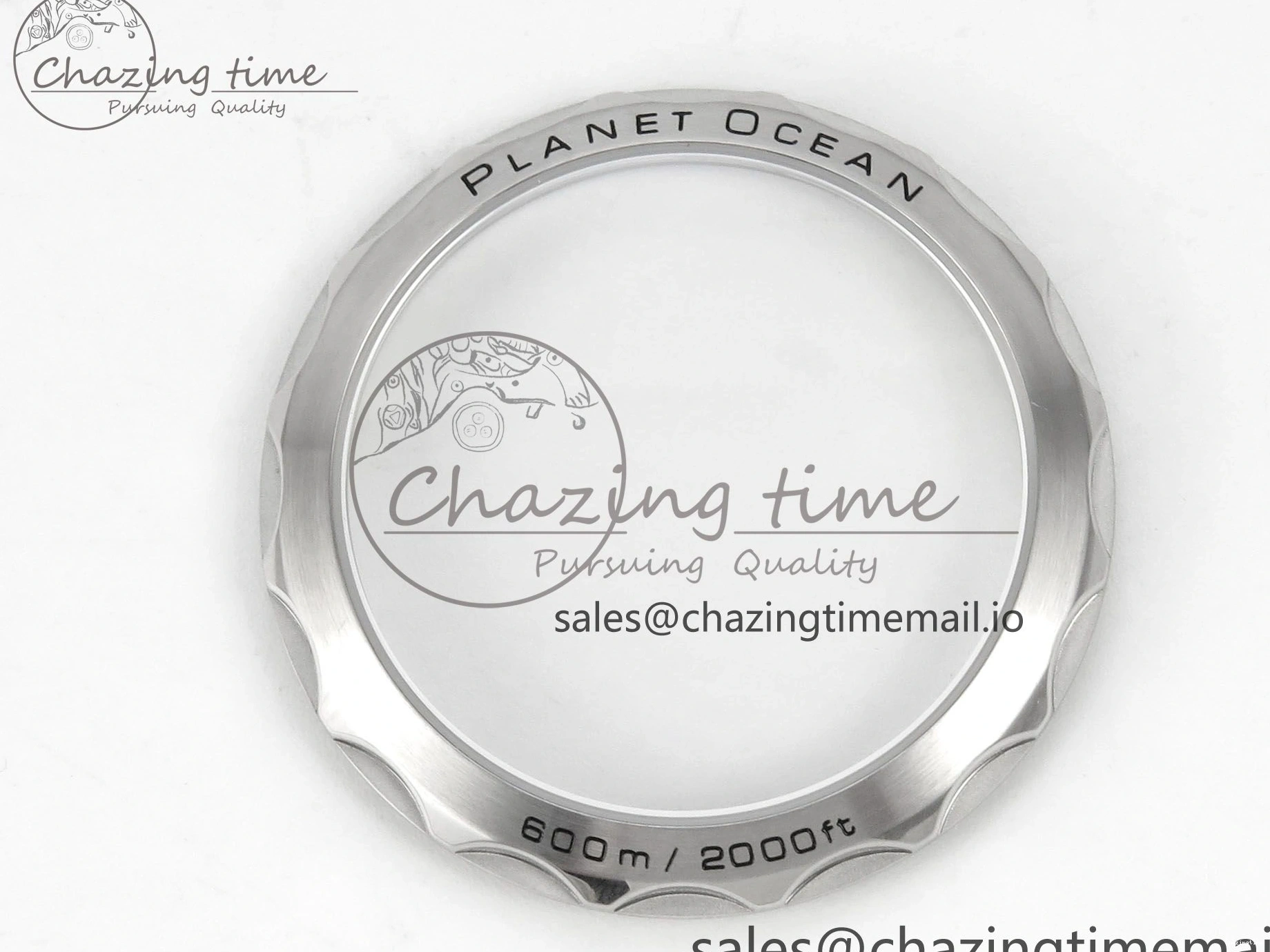 0328 Planet Ocean 600M Chrono SS VRF 1:1 Best Edition Black Bezel Blue Dial on RG SS Bracelet A Affordable 7648